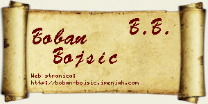 Boban Bojšić vizit kartica